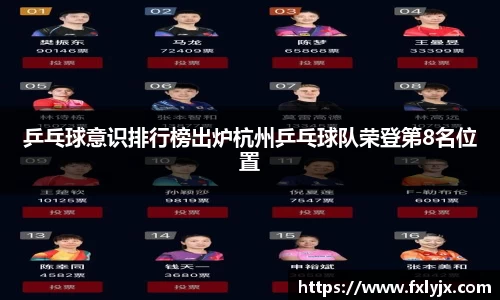 乒乓球意识排行榜出炉杭州乒乓球队荣登第8名位置